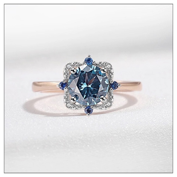LemurianMuse Jewelry - NEW Sterling Silver & Rose Gold Light Blue Topaz With London Blue Topaz …